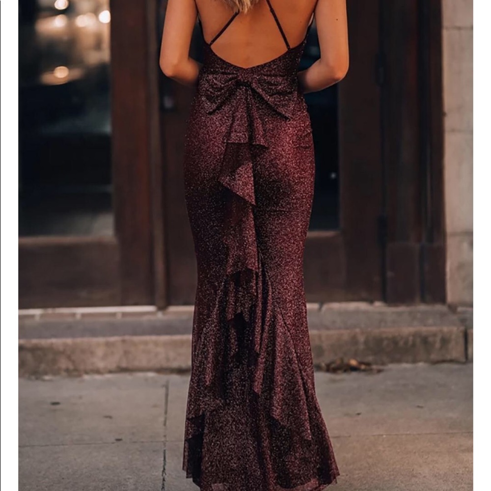 Red & Black Glitter Gown